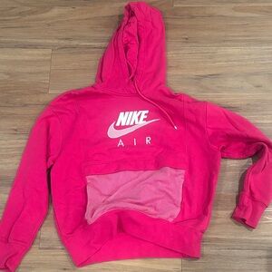 Nike Hot Pink AIR Pullover Hoodie with White Logo